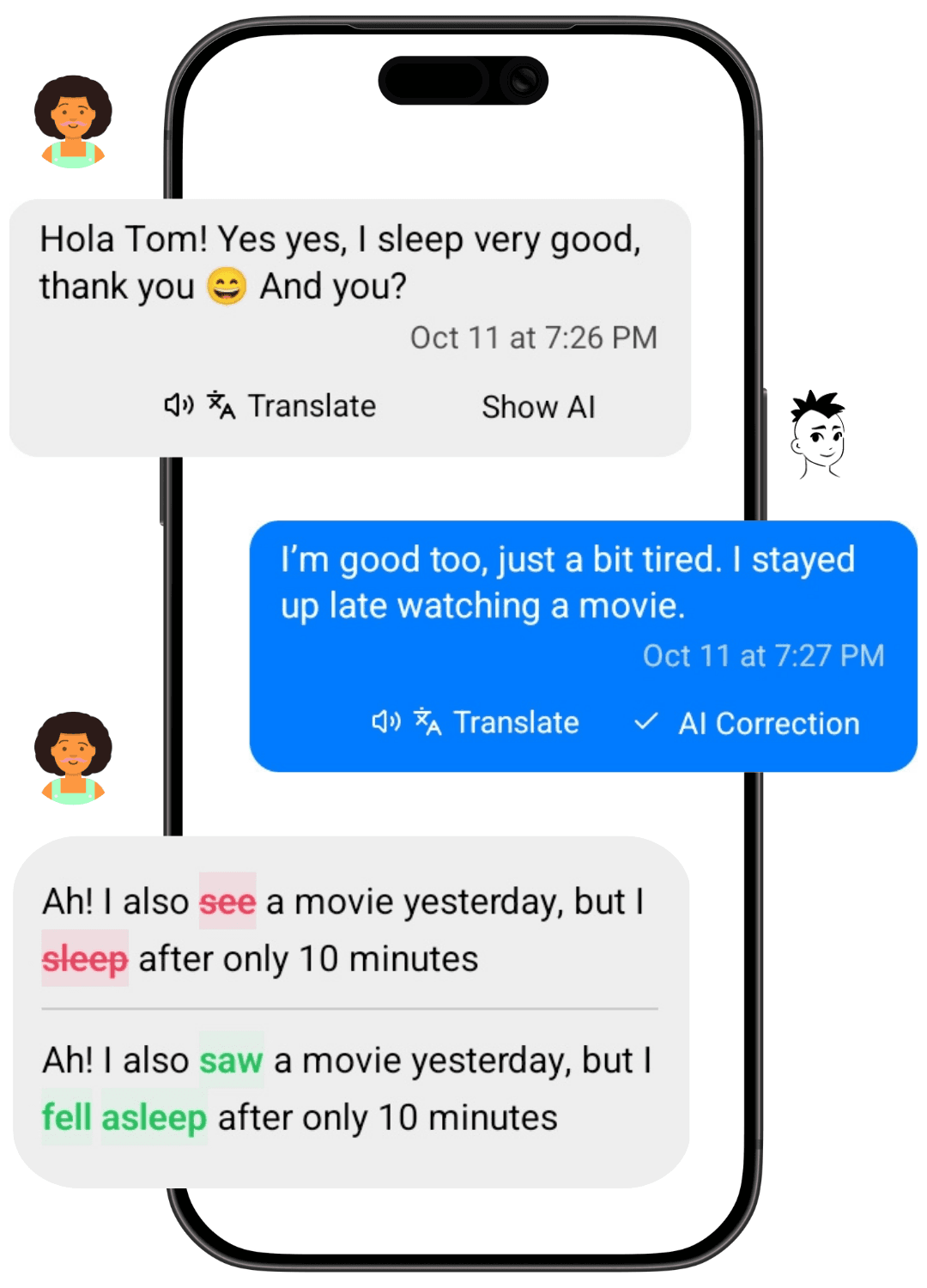 Listen, Translate & Correct